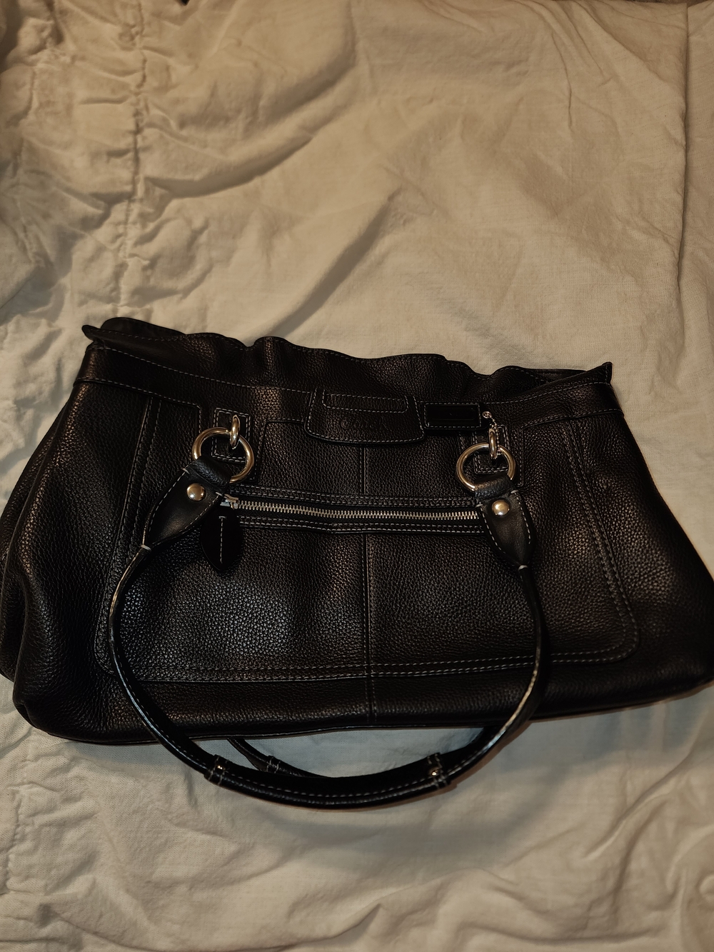 Coach Black Pebbled Leather Hobo Shoulder Bag